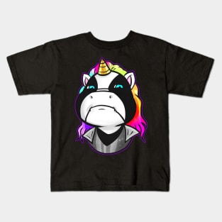 Head of Black Metal Unicorn Kids T-Shirt